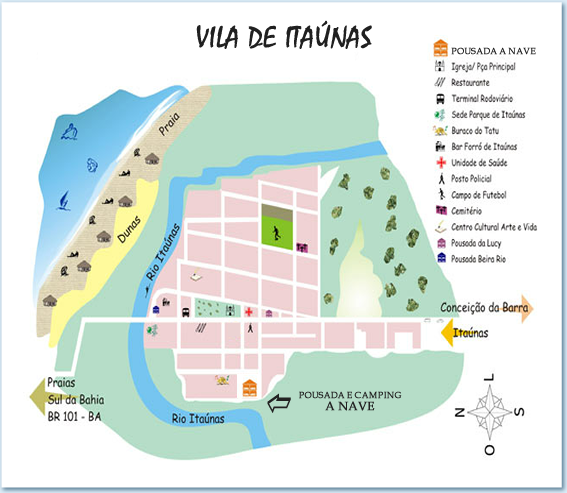 mapa de Itaúnas